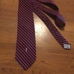 Saint Laurent Vintage Tie Red SILK Paris